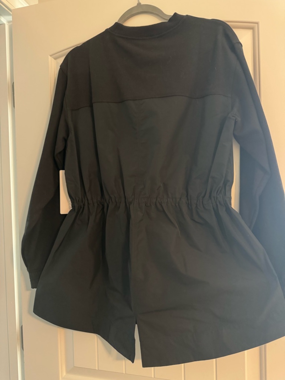 Athleta Black Drawstring-Waist Pullover Sweatshirt